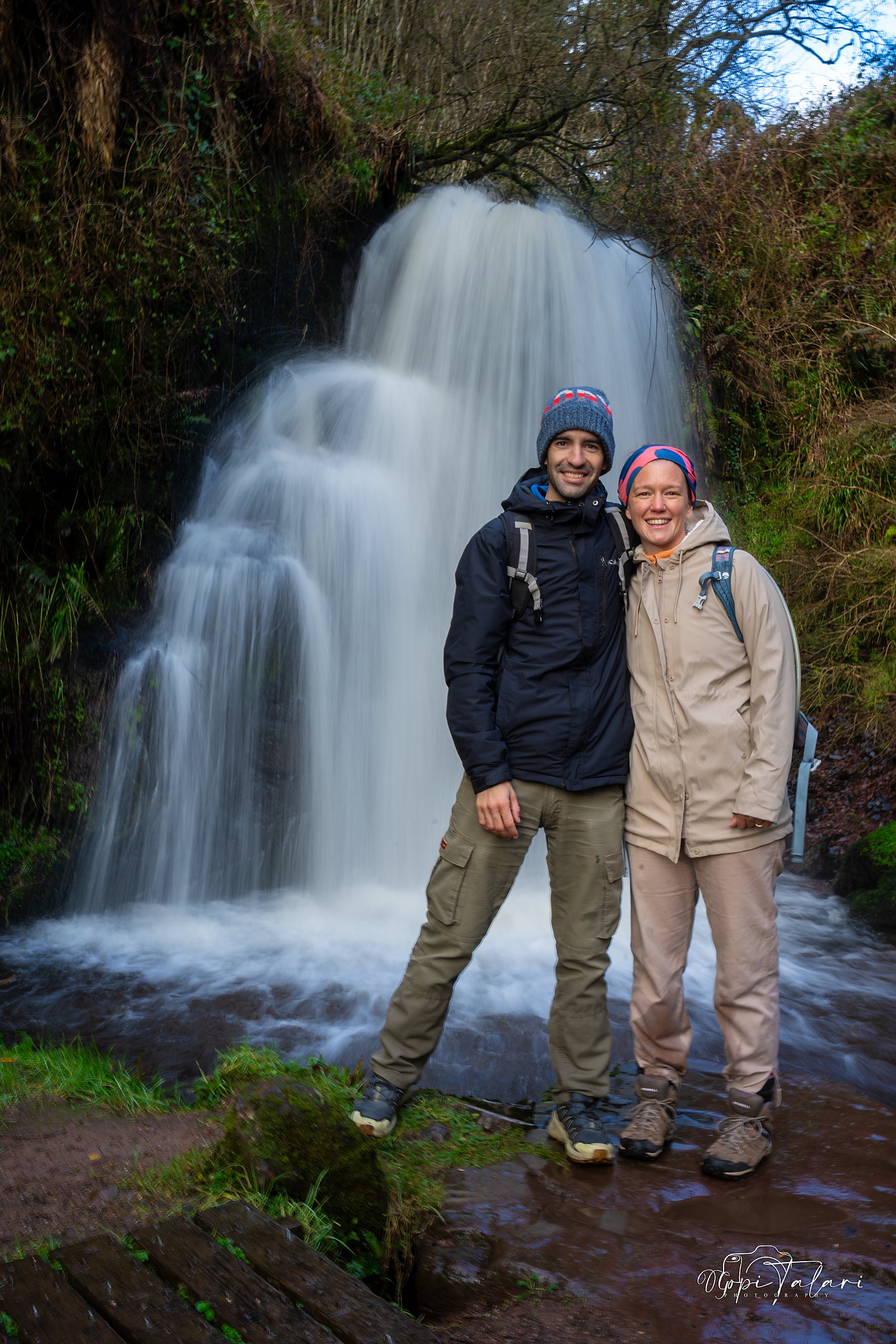 Couple photography, Irish waterfall
