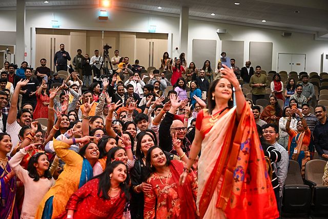 Crowd celebrating at a cultural festival