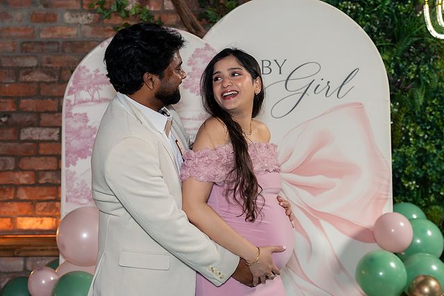 Couple at their baby shower