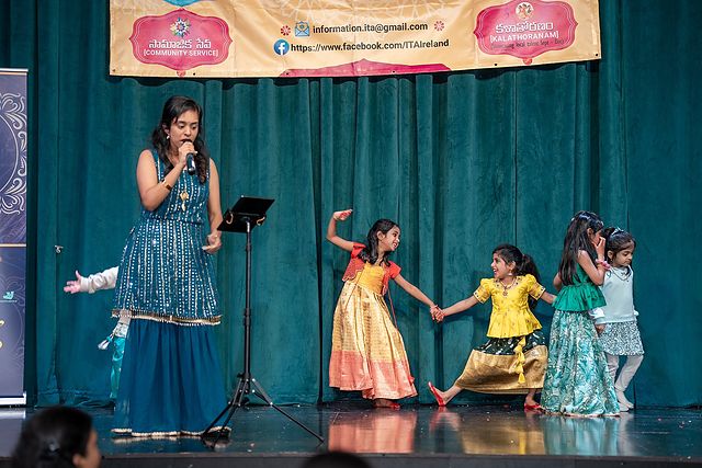 Children dancing on stage