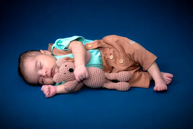 Newborn with teddy, Dublin studio